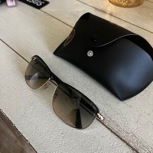 Ray-Ban Black and Gold Sunglasses with Case
